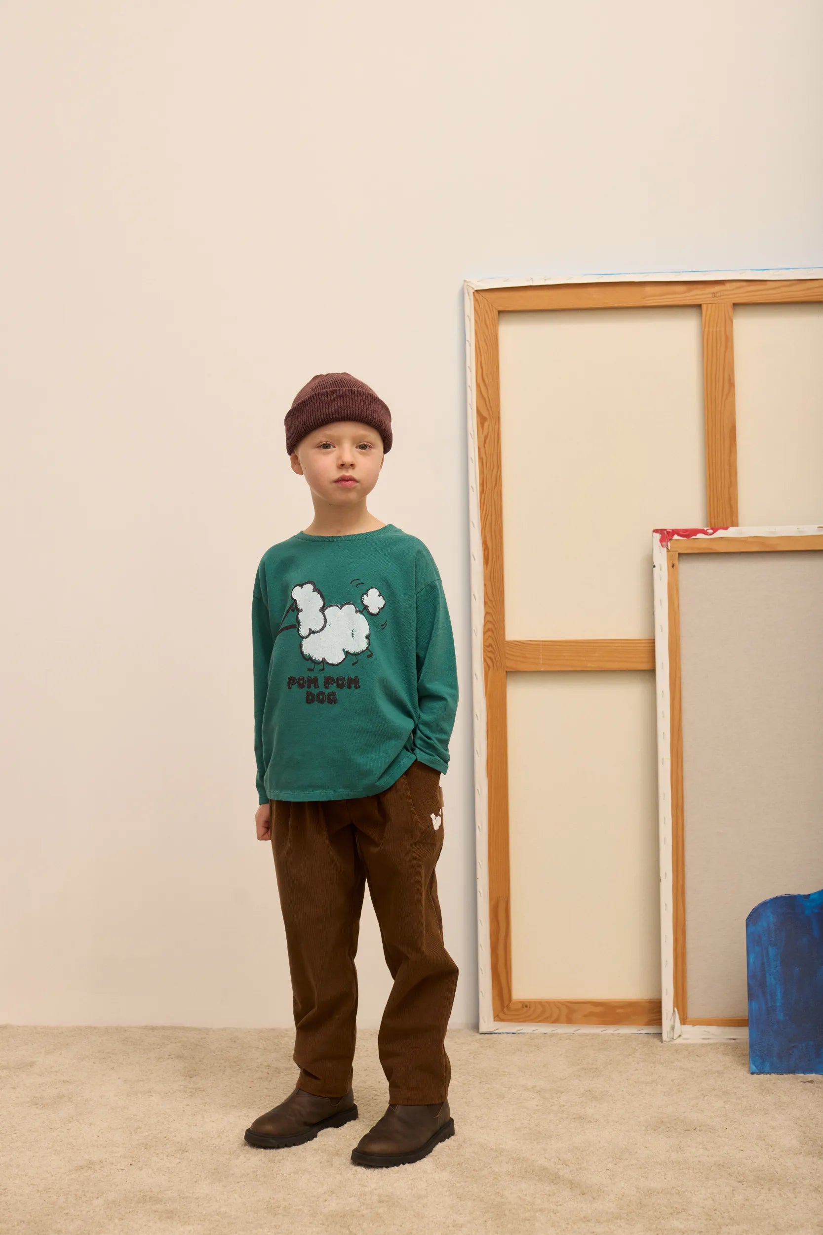 Pom pom dog l/s t-shirt
