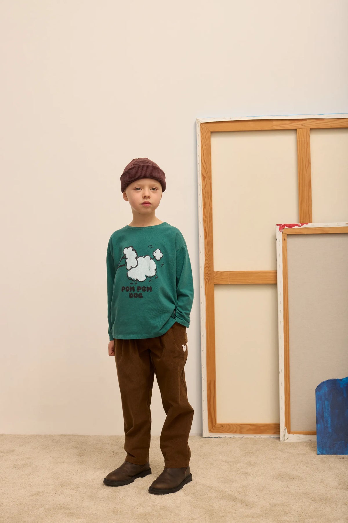 Pom pom dog l/s t-shirt