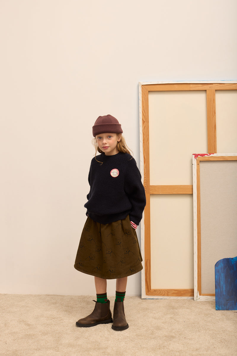 City dog all over canvas skirt