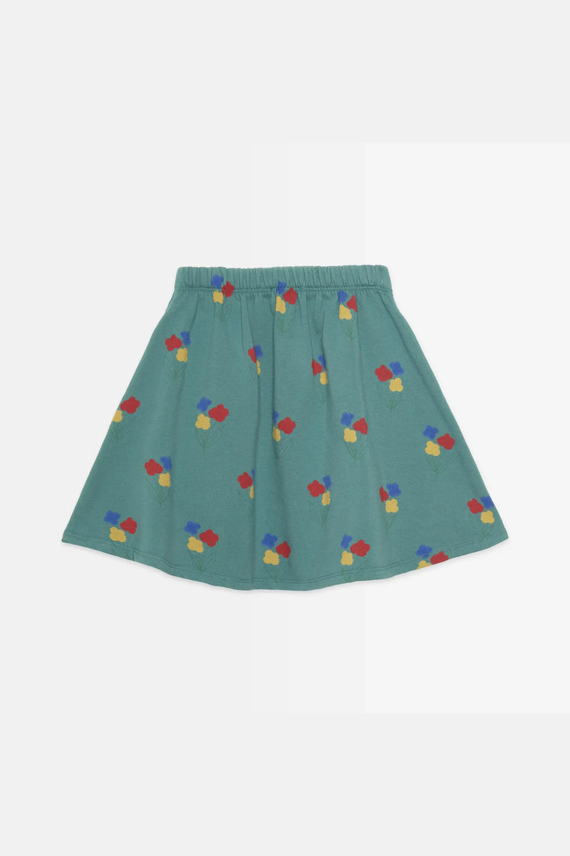 Flowers all over skirt