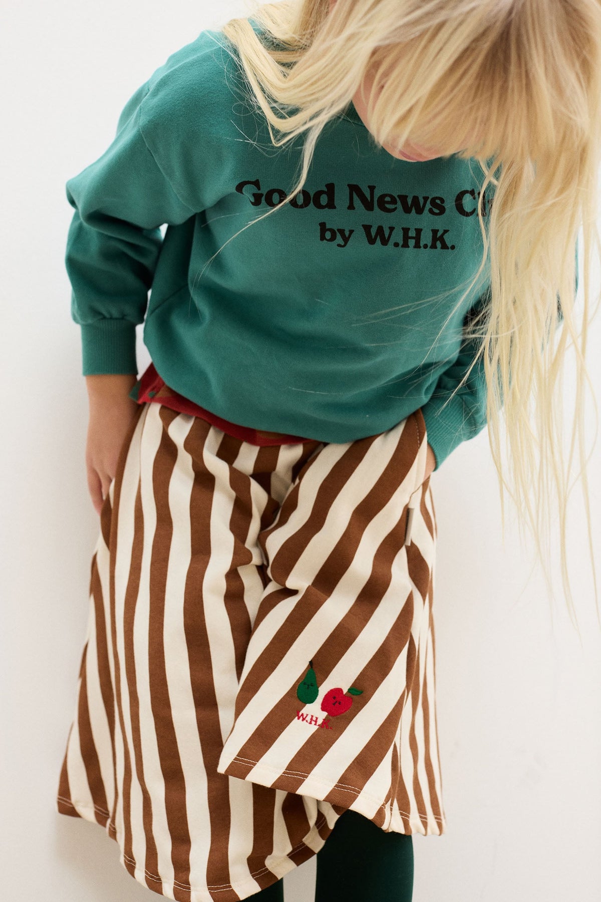 Fruity stripes long skirt