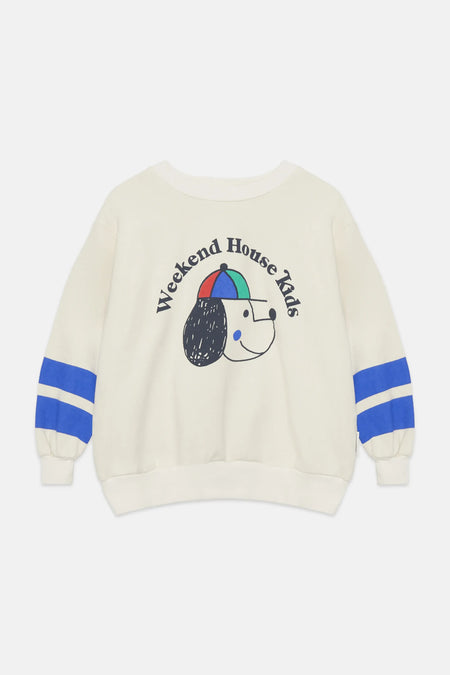 Happy dog striped sweatshirt (Ecru)