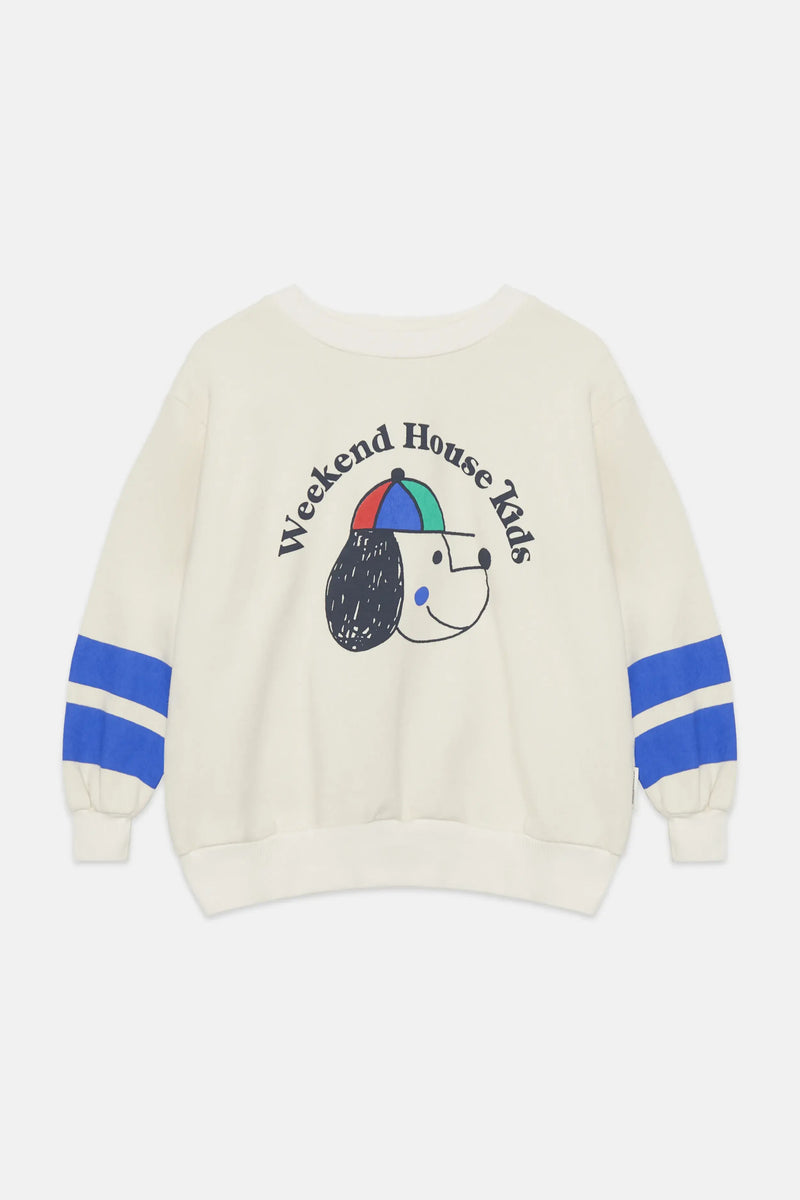 Happy dog striped sweatshirt (Ecru)