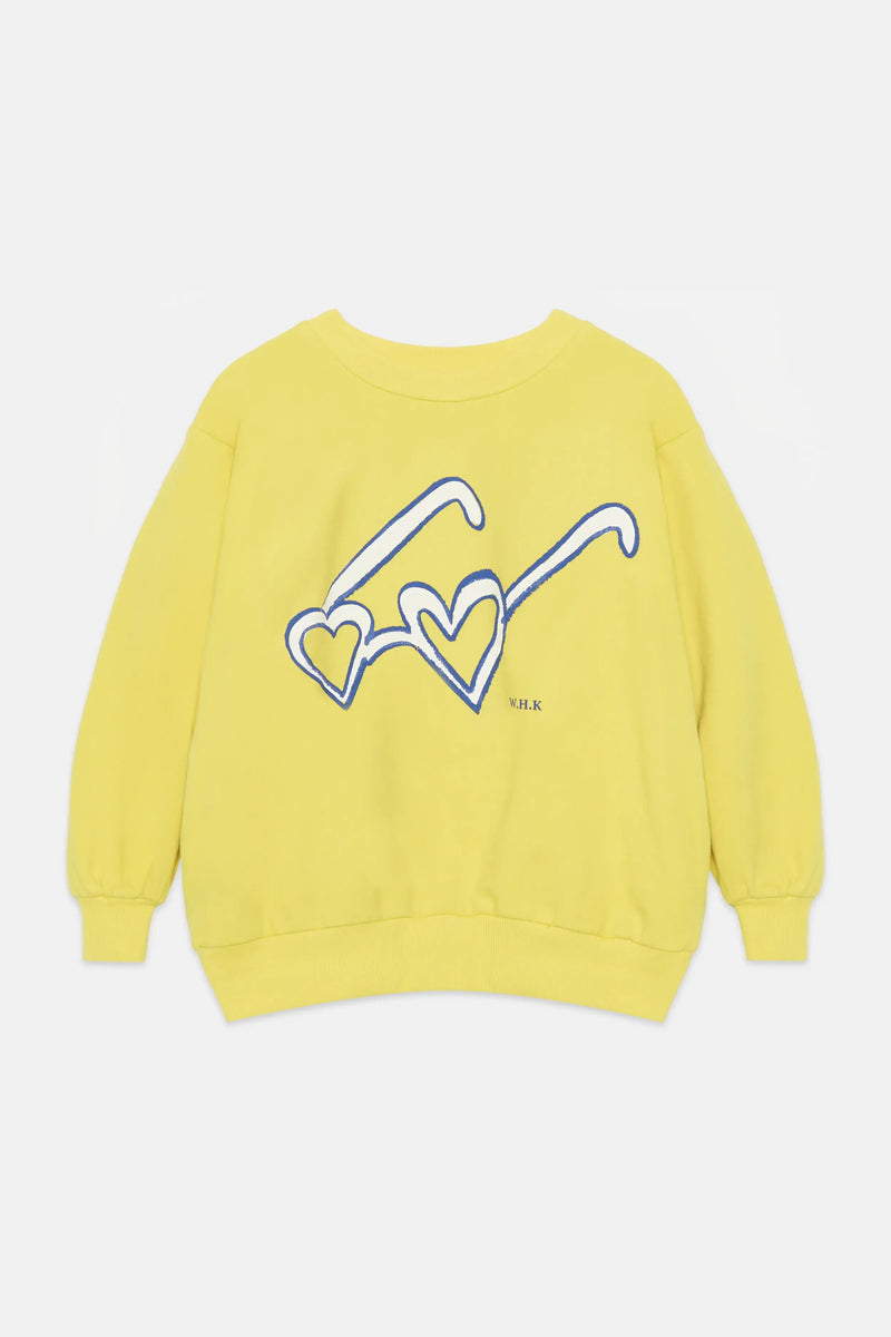 Heart glasses sweatshirt (Lemon)