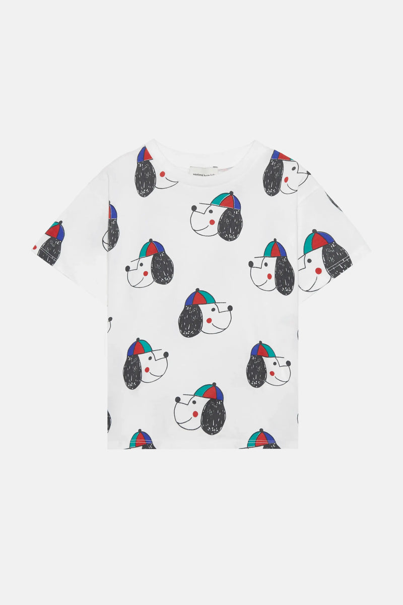 Happy dog all over t-shirt