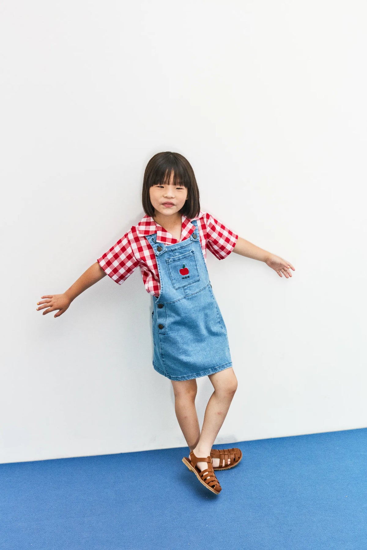 Apple denim dress