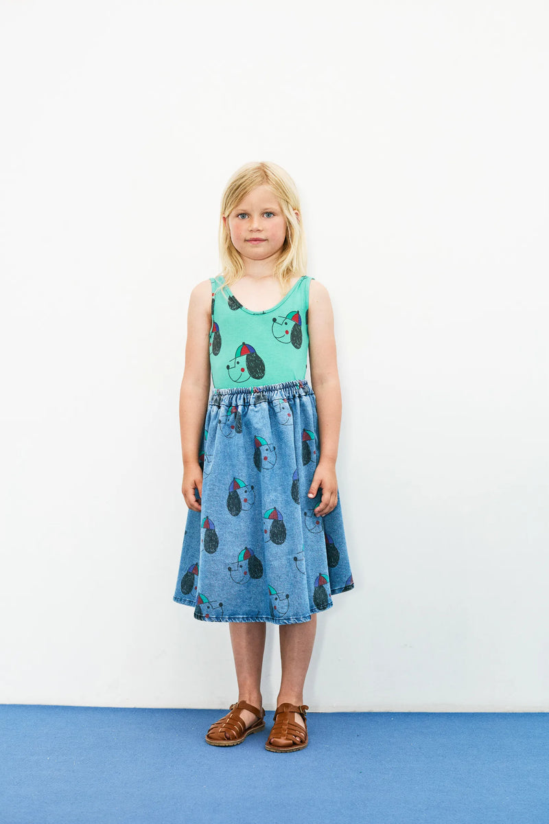 Happy dog denim skirt