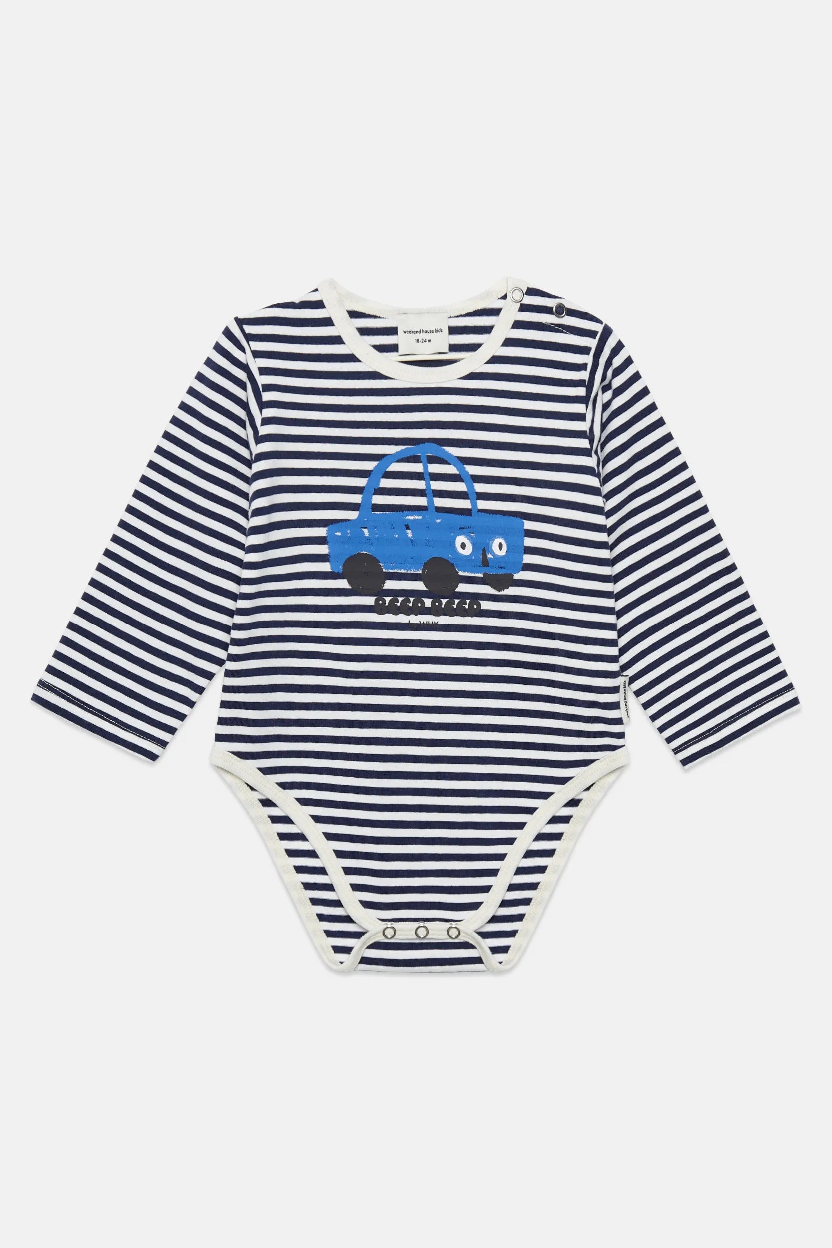 Beep beep stripes baby body