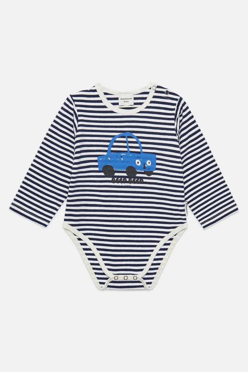 Beep beep stripes baby body