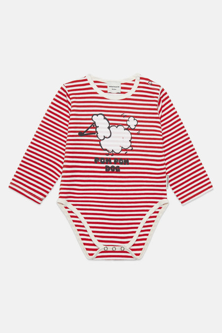 Pom pom dog stripes baby body