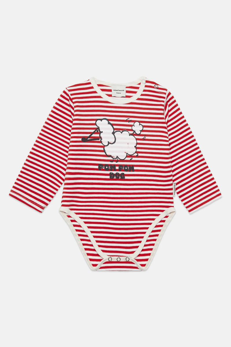 Pom pom dog stripes baby body