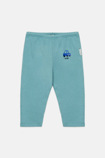 Embroidered car baby leggings