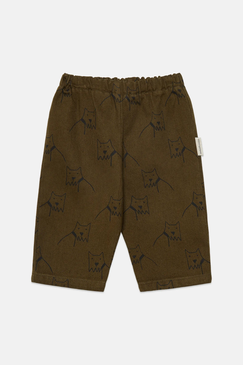 City dog all over canvas baby pants