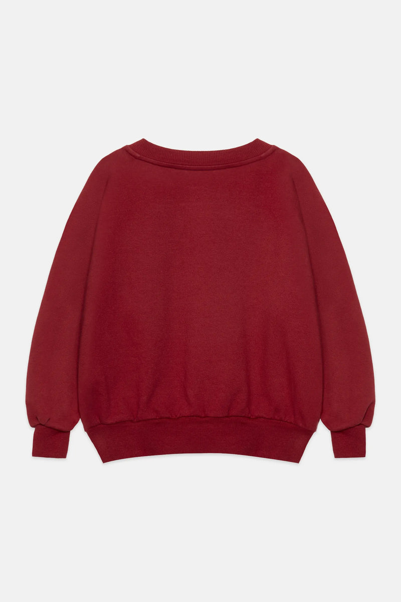 Messy hair sweatshirt