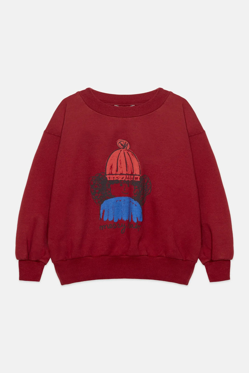 Messy hair sweatshirt