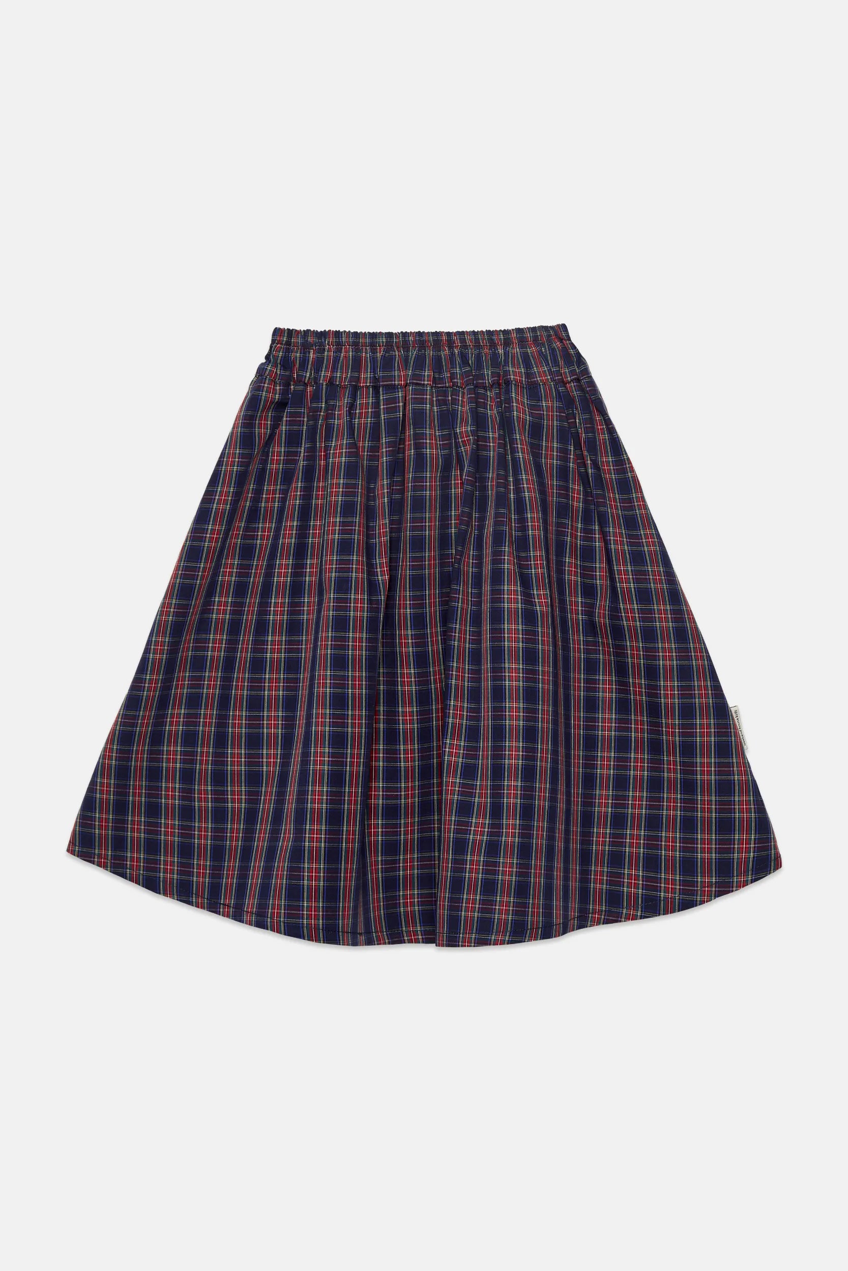 Checkered skirt poplin