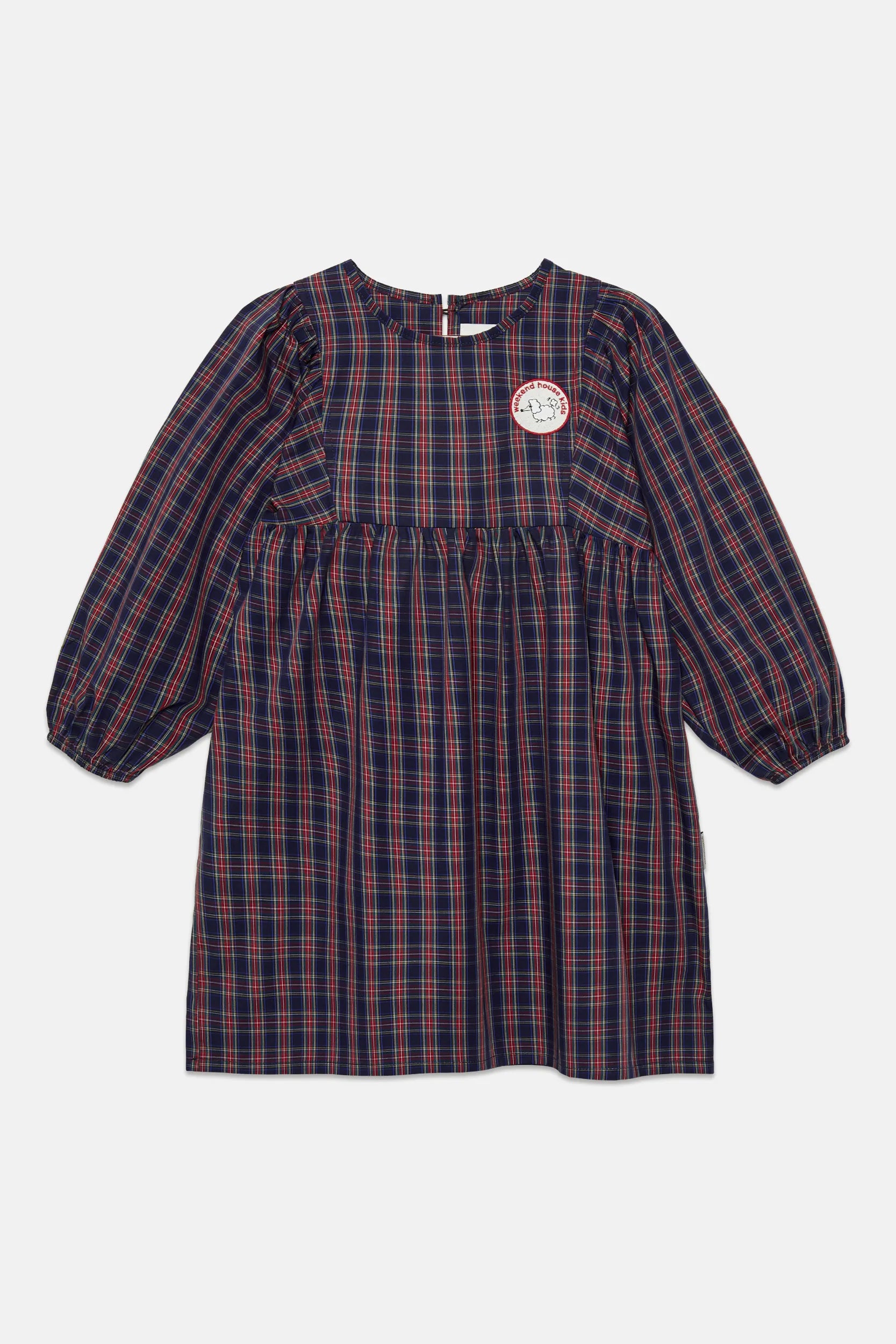 Pom pom dog poplin dress
