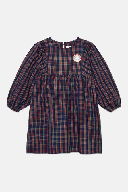 Pom pom dog poplin dress