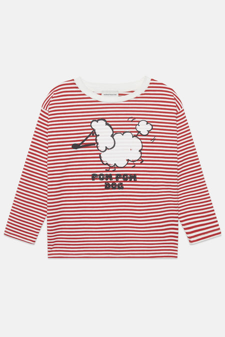 Pom pom dog l/s t-shirt