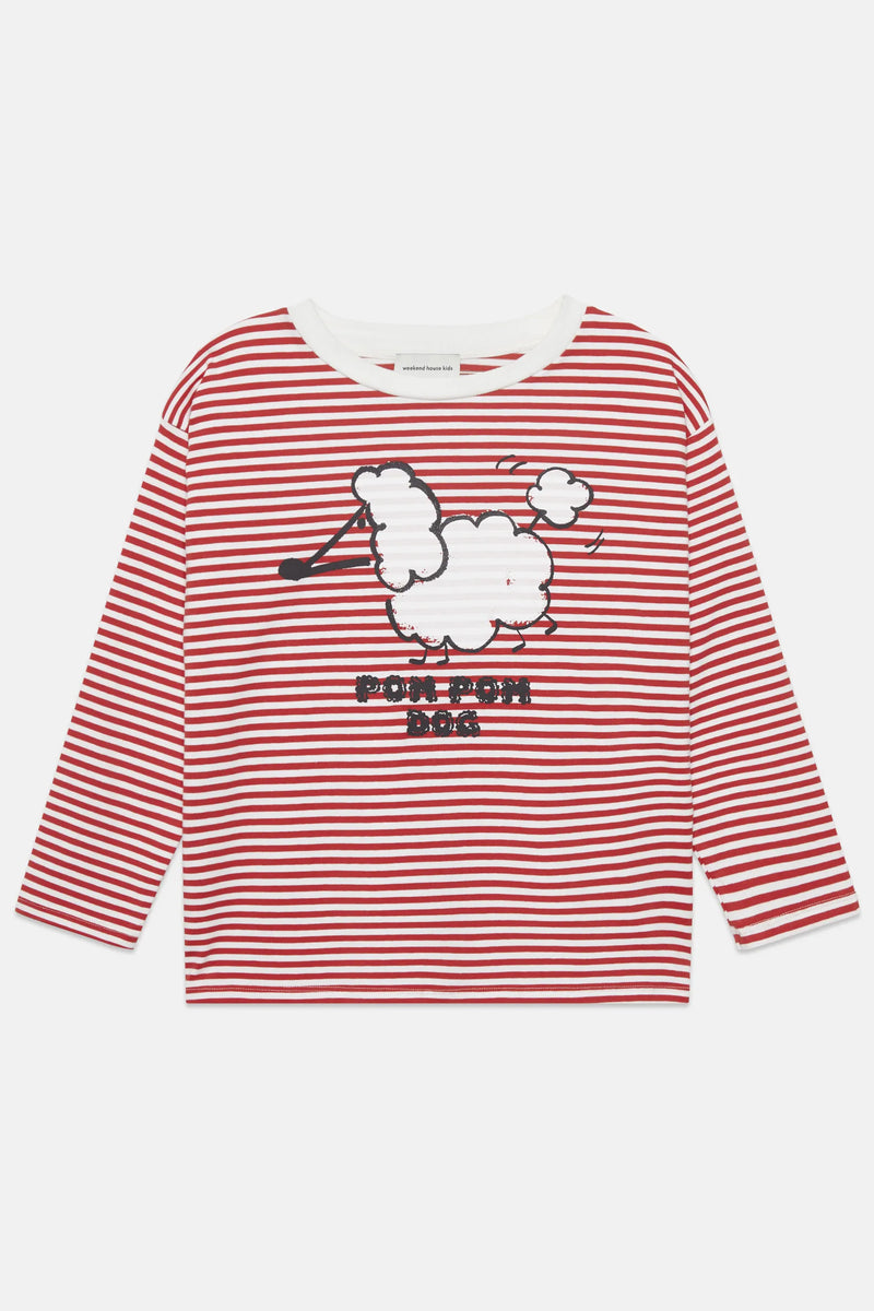 Pom pom dog l/s t-shirt