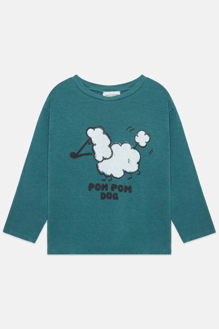 Pom pom dog l/s t-shirt