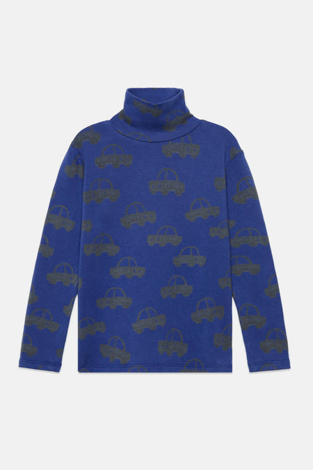 Cars all over fleeced turtle neck
