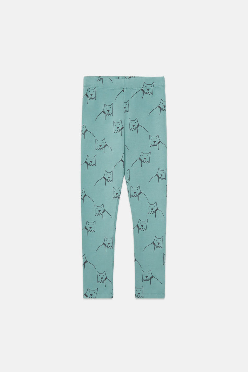 City dog all over fleeced leggings