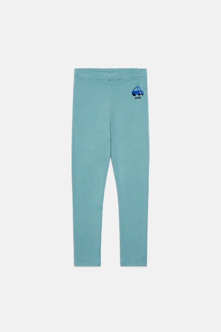 Car embroidered fleeced legging
