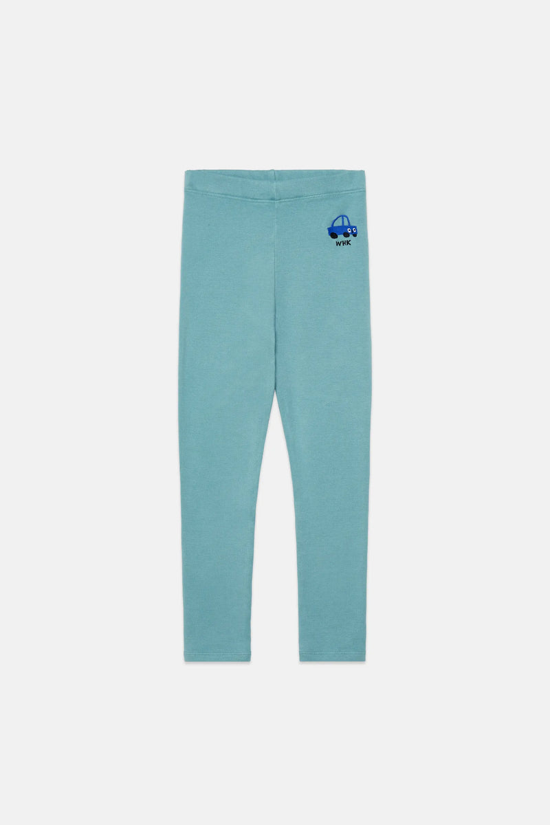 Car embroidered fleeced legging