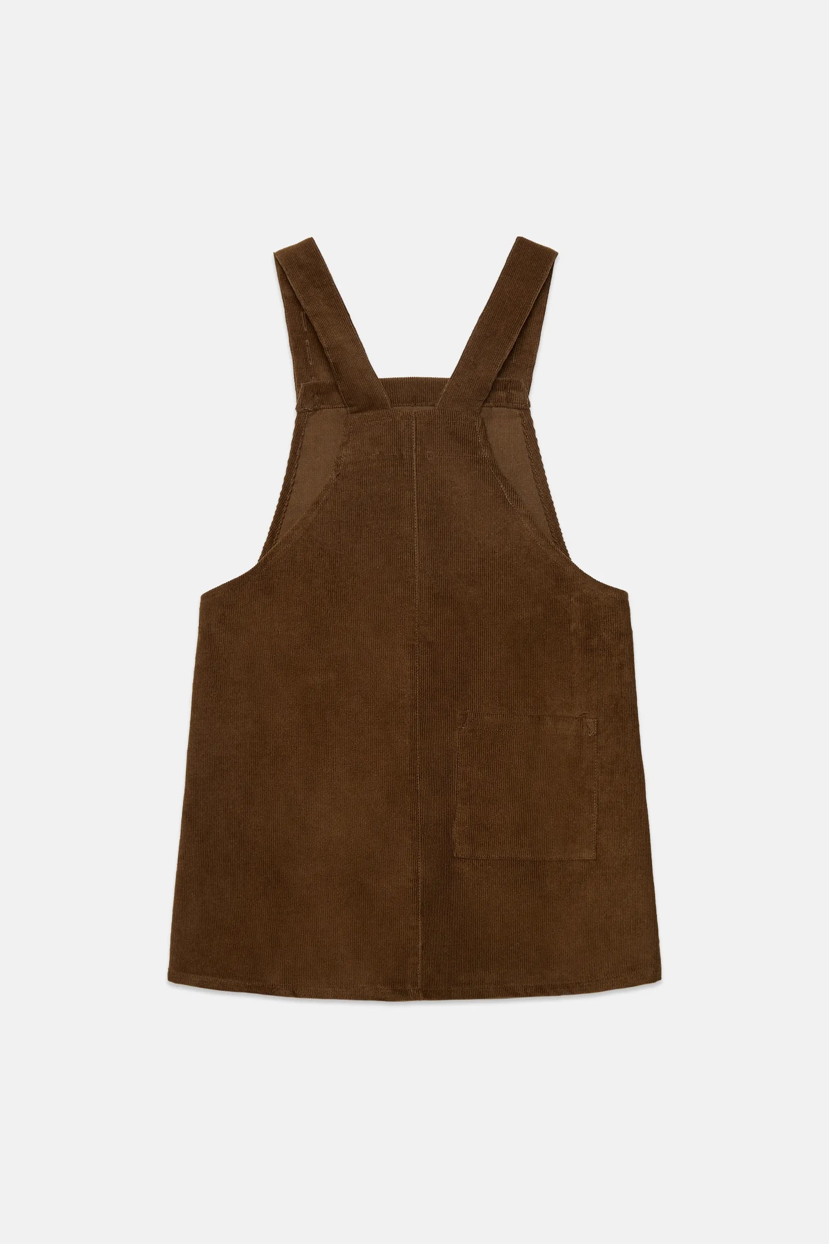 Pom pom dog corduroy dungaree dress