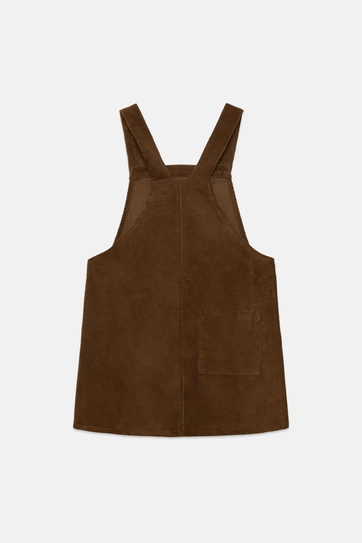 Pom pom dog corduroy dungaree dress
