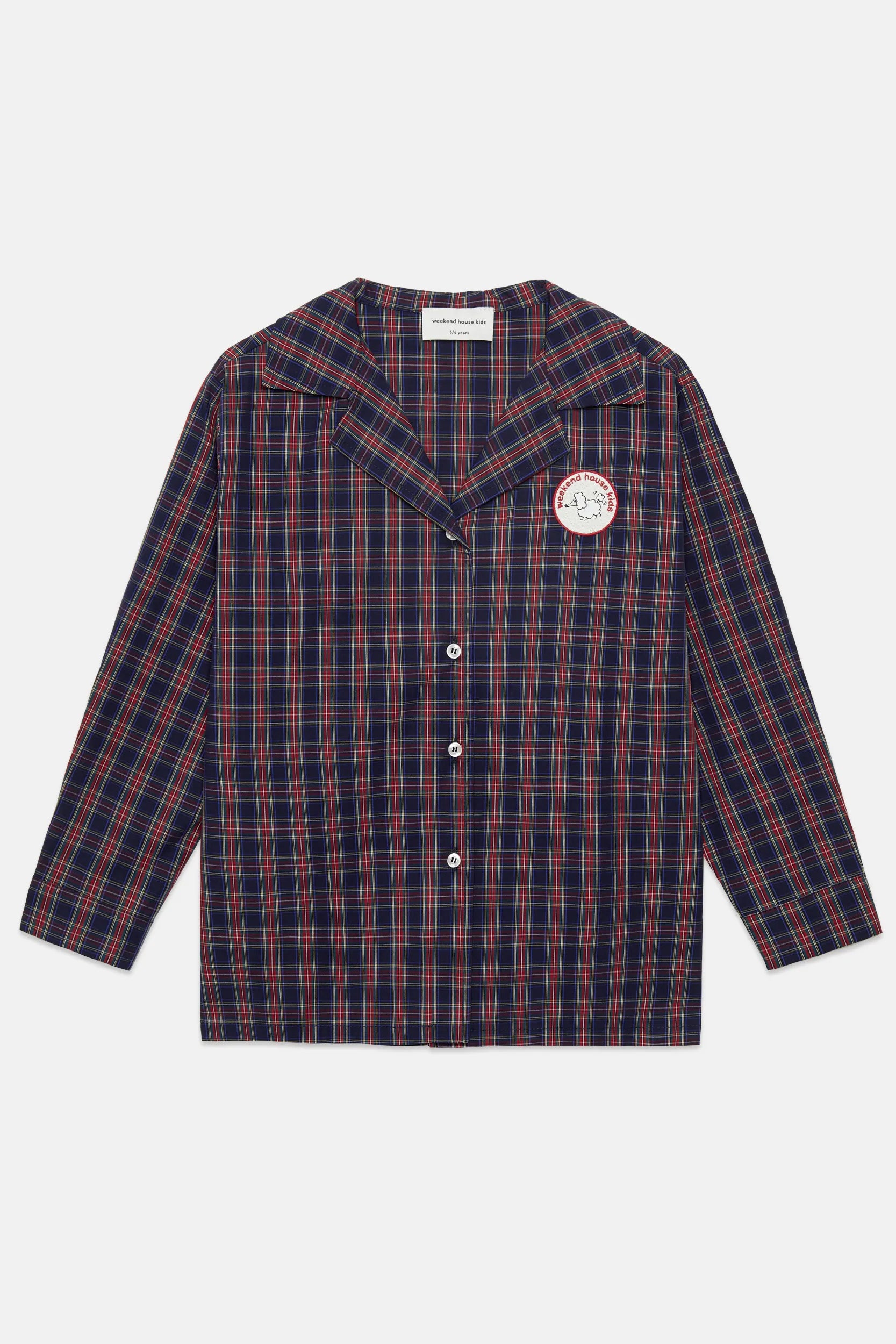 Pom pom dog embroidered popelin shirt
