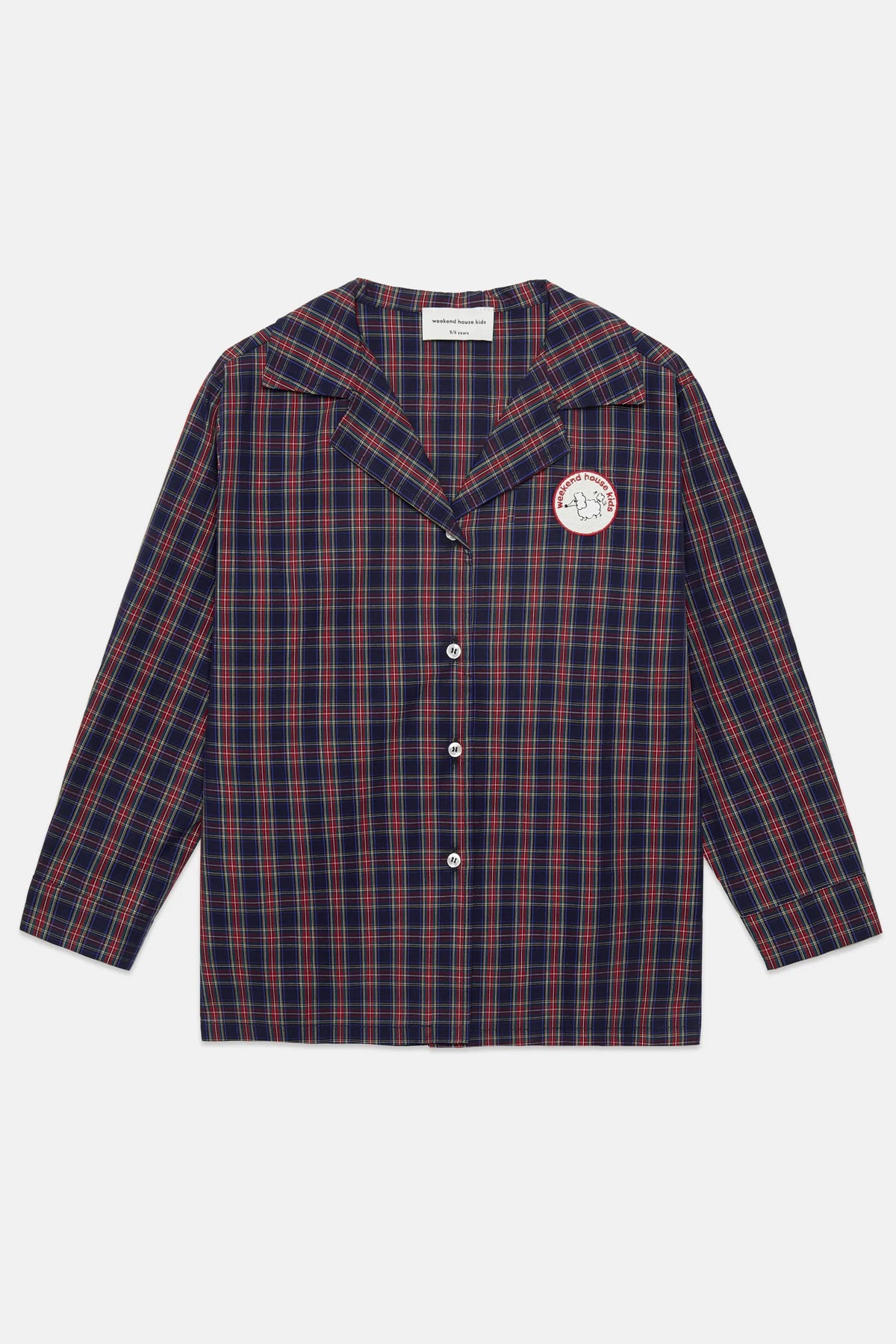 Pom pom dog embroidered popelin shirt