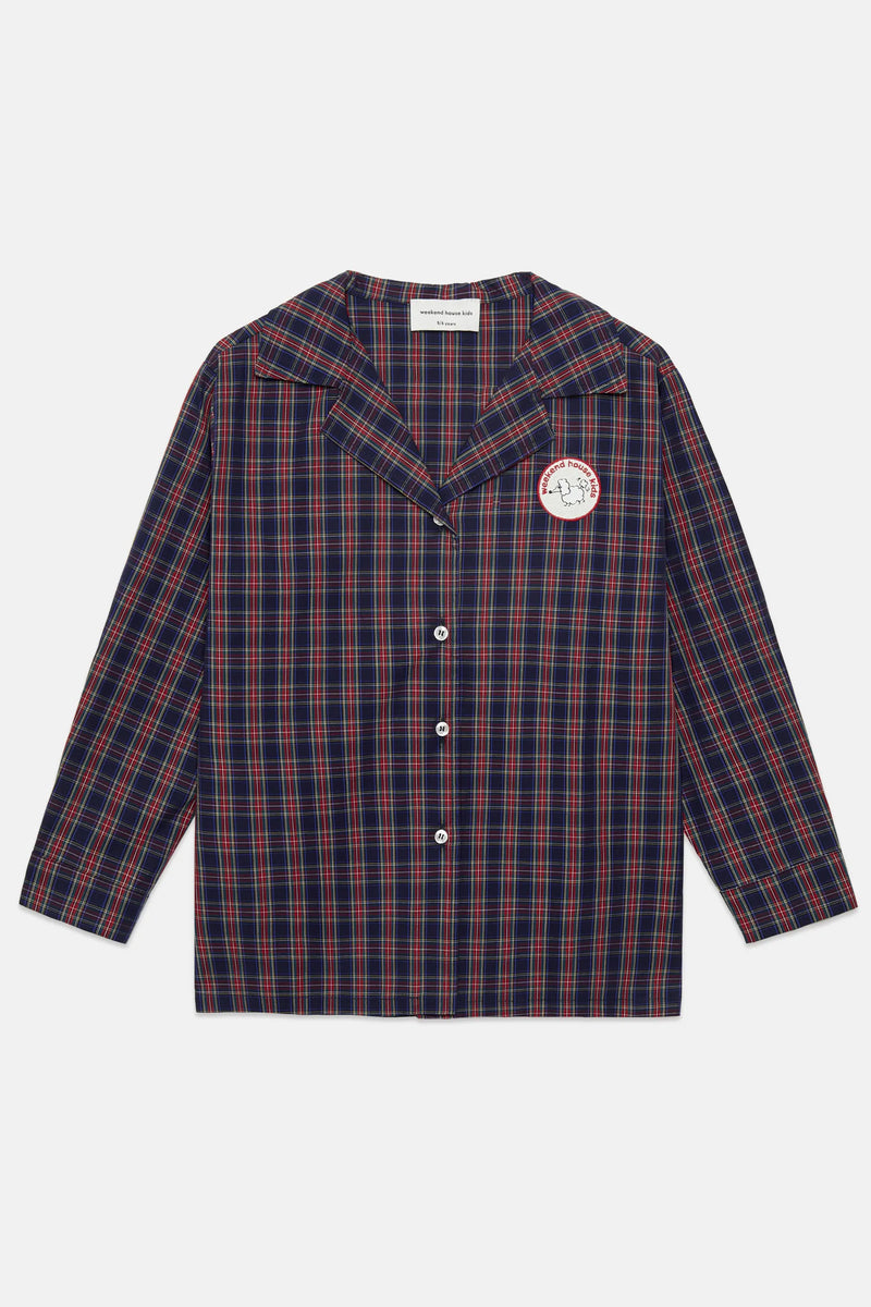 Pom pom dog embroidered popelin shirt