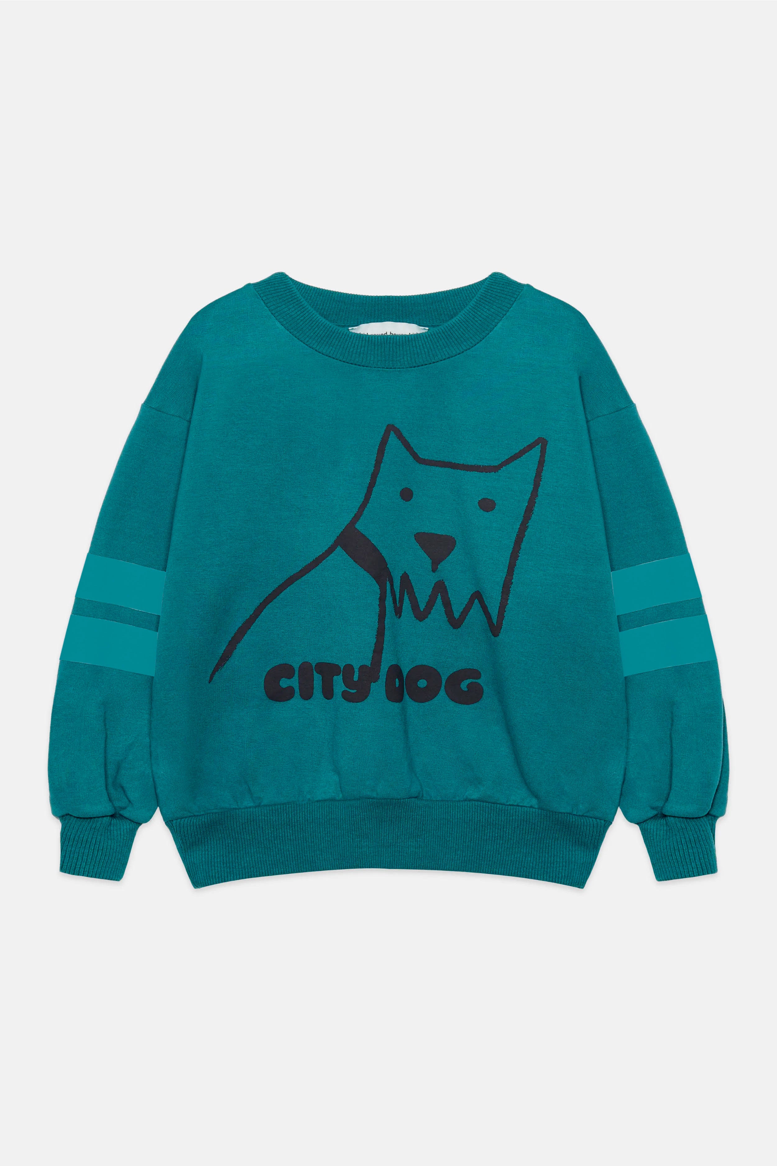 City dog stripes sweatshirt
