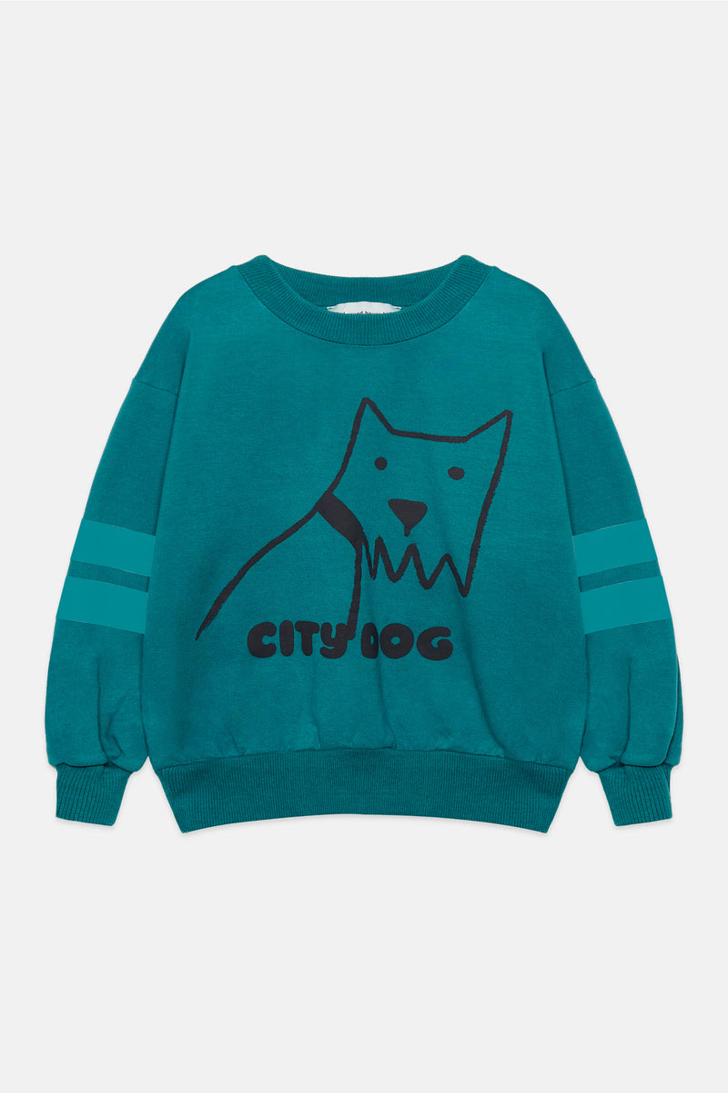 City dog stripes sweatshirt